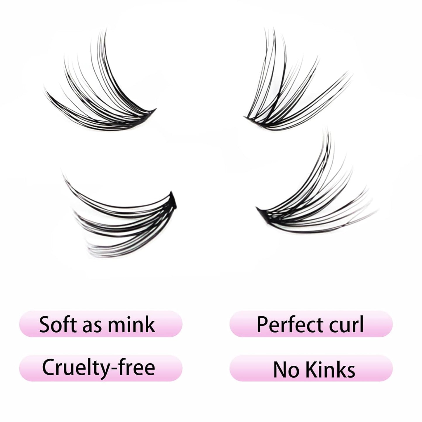 Eyelash Clusters LAUBESS Lash Clusters Individual Lashes Cluster Eyelash Extensions DIY at Home Waterproof Cluster Lashes (30D-D-14)