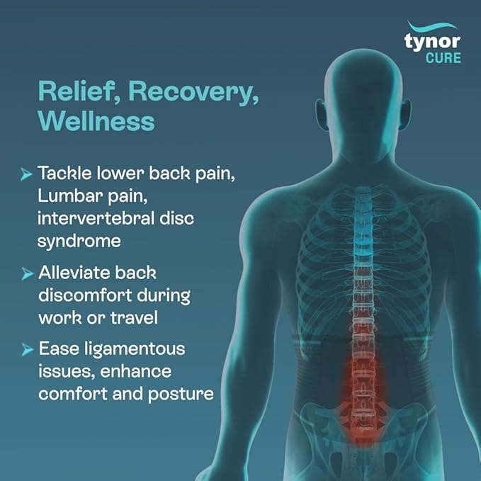 TYNOR Back Support Belt Adjustable Back Brace for Lower Back Pain,Breathable Lumbar Support Belt for Men & Women, Lower Back Brace for Herniated Disc, Sciatica & Heavy Lifting (XL, Classic Black)