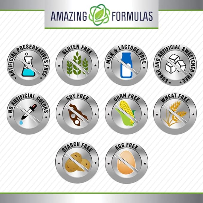 Amazing Formulas Riboflavin 400 mg Capsules | Vitamin B2 Supplement | Non-GMO | Gluten Free | Made in USA (60 Count)