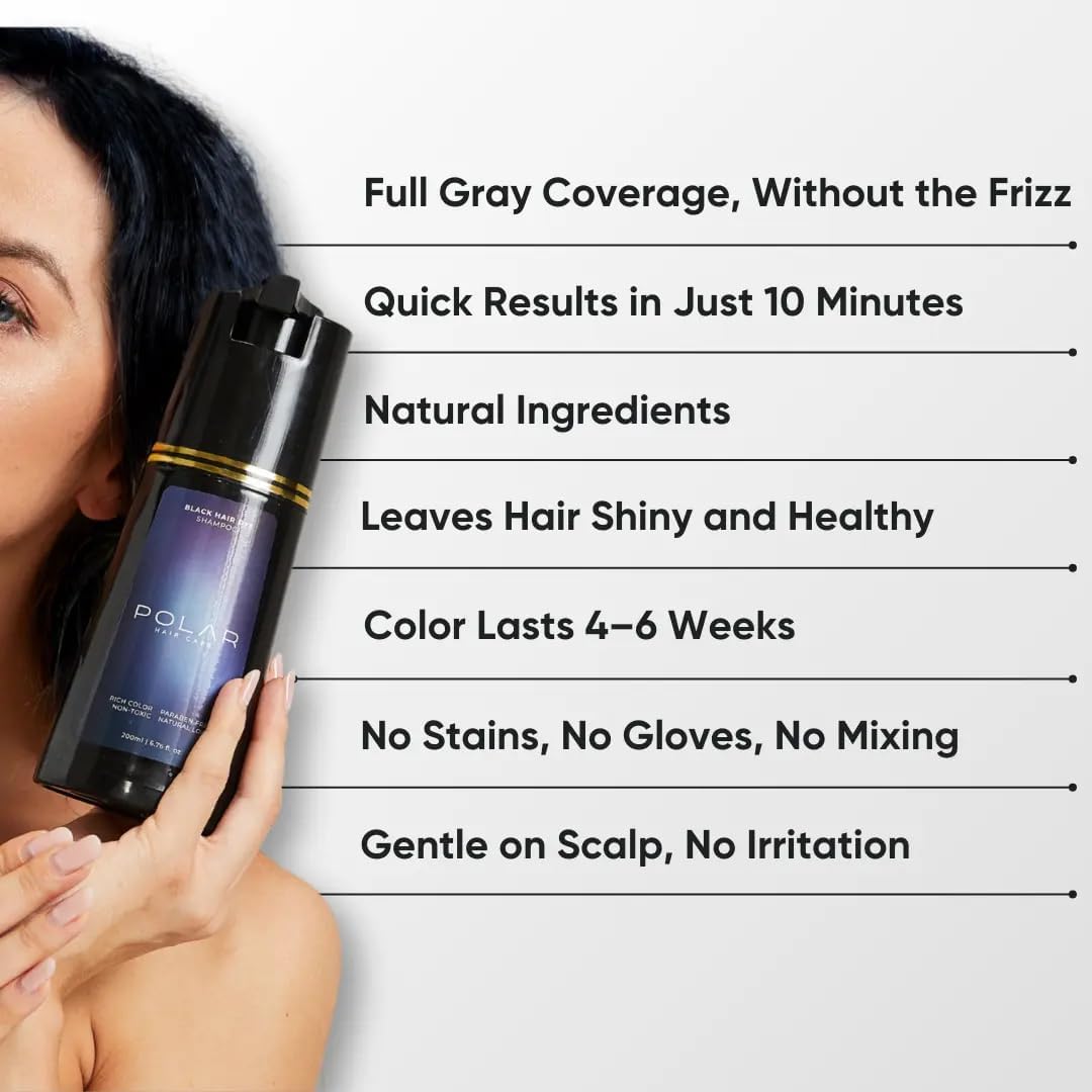 Polar Haircare - Hair Dye Shampoo for Gray Hair for Women & Men (Purple) Natural Hair Dye Kit - Semi Permanent Hair Dye Shampoo - Vegan Hair Dye (Polar Hair Care USA) 6.76 Fl Oz