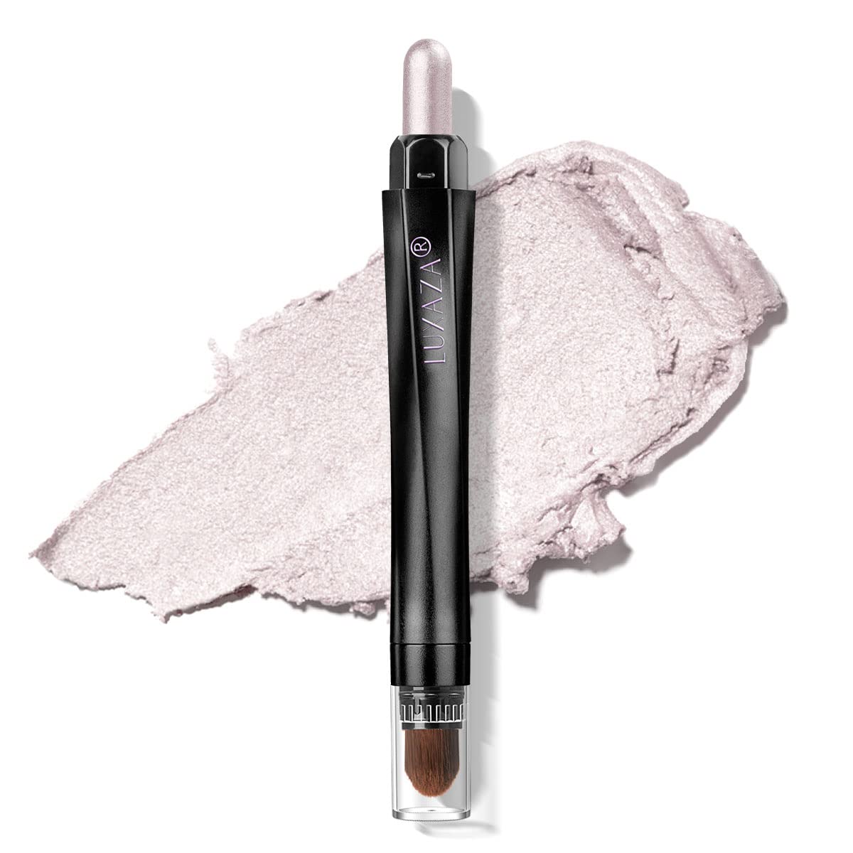 LUXAZA Cream Single Eyeshadow Stick with Blending Brush, Hypoallergenic Eye Shadow Makeup, Pro Waterproof & Long Lasting Eye Brightener, Eyeshadow Pencil Crayon Shimmer #73