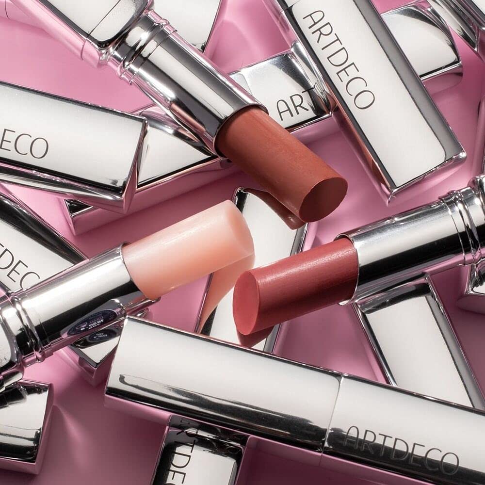 ARTDECO Color Booster Lip Balm in nude - nourishing lip balm with color-adapting pigments - lip plumper with spearmint flavor - prevents dryness & chapping - lip care with kernel oil - 0.1 Oz