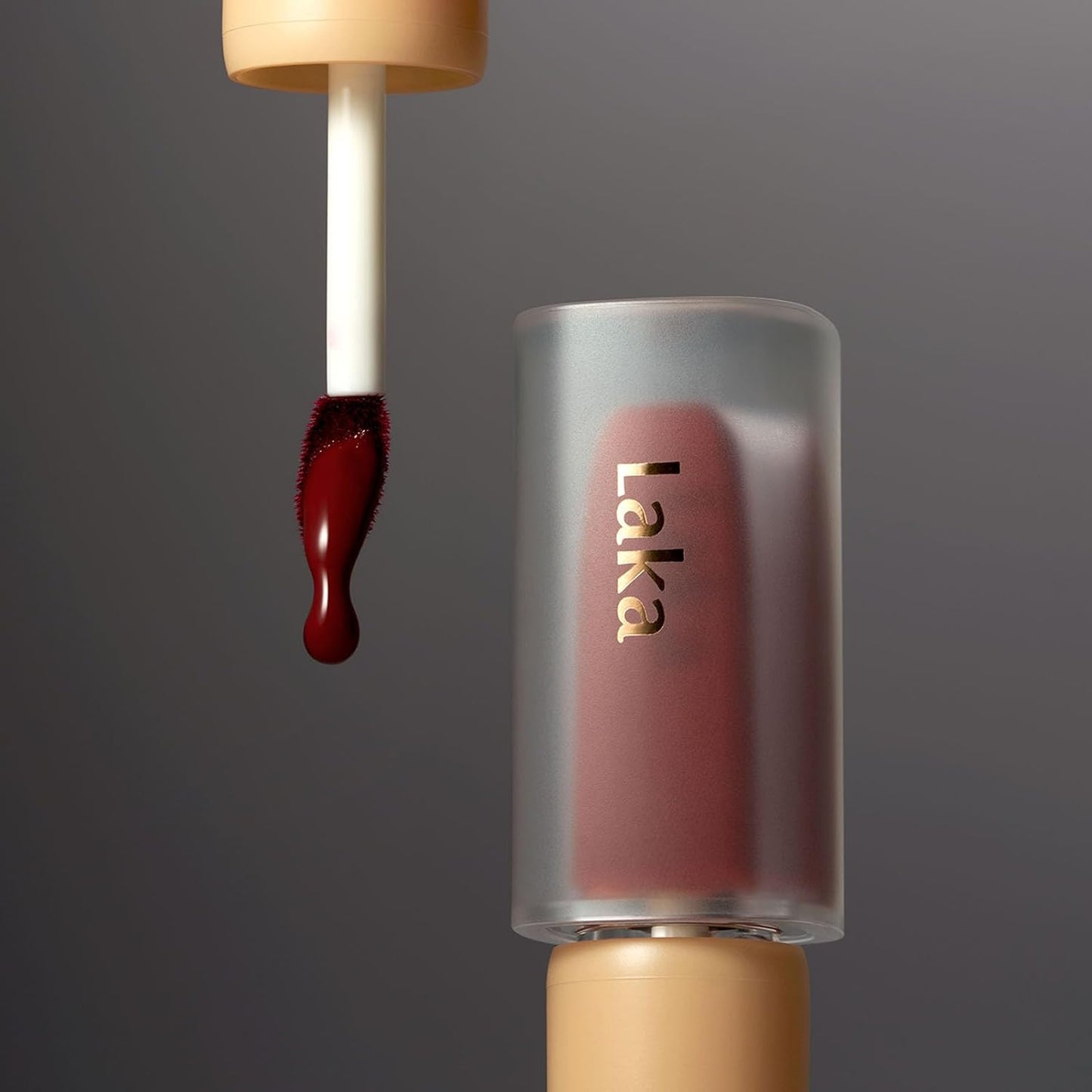 Laka Fruity Glam Tint, 4.5g/0.15 oz., Glowing Lip Stain with Wide Color Spectrum, Hydrating & Lightweight Texture, Long-Lasting Bold Stain, Non-Sticky, Vegan, K-Beauty (#106 Juicy)