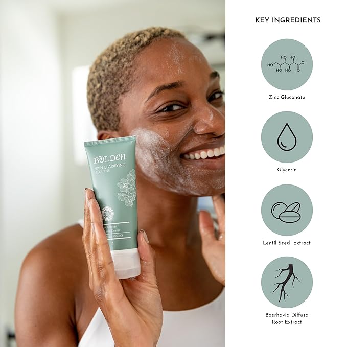 BOLDEN Skin Clarifying Cleanser | pH-balanced Sulfate-free Foaming Gel Cleanser for Oily and Blemish-prone Skin | 5.1 Fl Oz