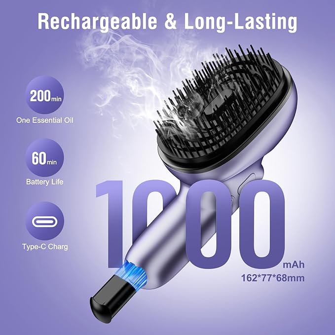 Electric Scalp Massager Brush, Portable Vibrating Scalp Massager Tool, Scalp Massage Tool, Head Massager for Hair Scalp Relax with Hair Oil, Nourishes Hair (Purple)