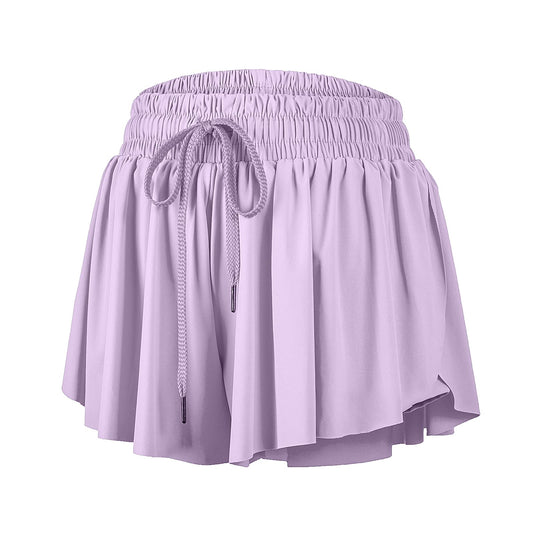 Blaosn Flowy Cute Clothes for Teen Girls Athletic Shorts Gym Yoga Workout Running Skort Sweat Spandex Tennis Skirt with Pockets Womens Lounge Trendy Summer Fashion Clothing(Xs,Lavender)