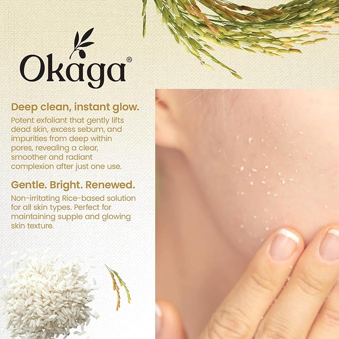 Rice Peel Shot Ampoule, White Rice Exfoliant, Rice Exfoliator for Face & Soft Peel, Removes Dead Skin Cells for a Brighter, Softer & Hydrated Complexion, For All Skin Types, 90 mL