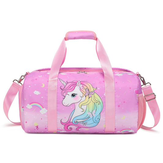 Duffle Bag for Girls Water Resistant Dance Bag Travel Overnight Bag for Gymnastic Bag for Sports Gym Dance Bag with Shoe Compartment