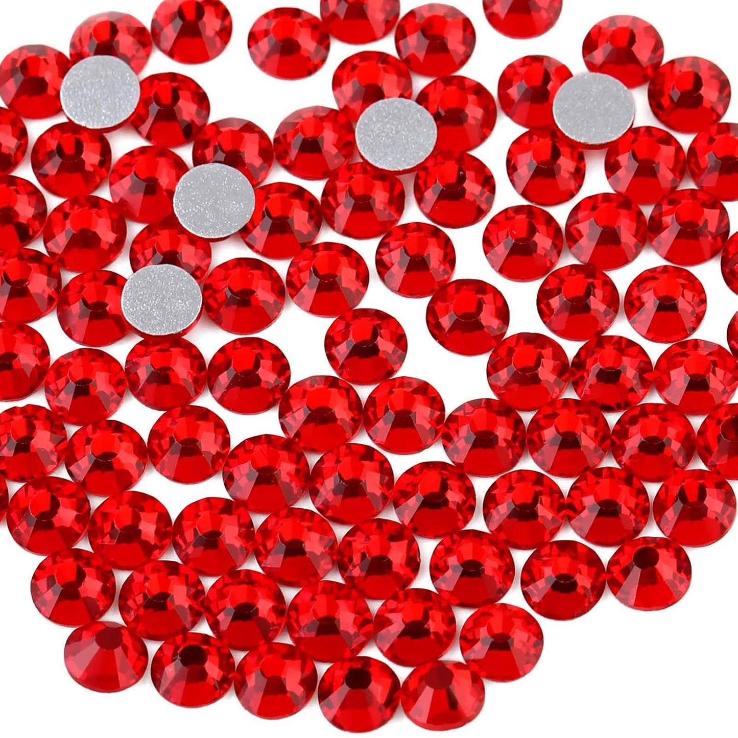 beadsland Flat Back Crystal Rhinestones Round Gems, Light Siam (3.8-4.0mm) SS16/1440pcs