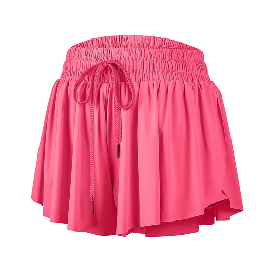 Blaosn Flowy Exercise Shorts for Women Gym Yoga Athletic Workout Running Sport Sweat Spandex Skirt Cute Comfy Skort with Pockets Trendy Clothes Casual Summer(Xs, Peachy Pink)