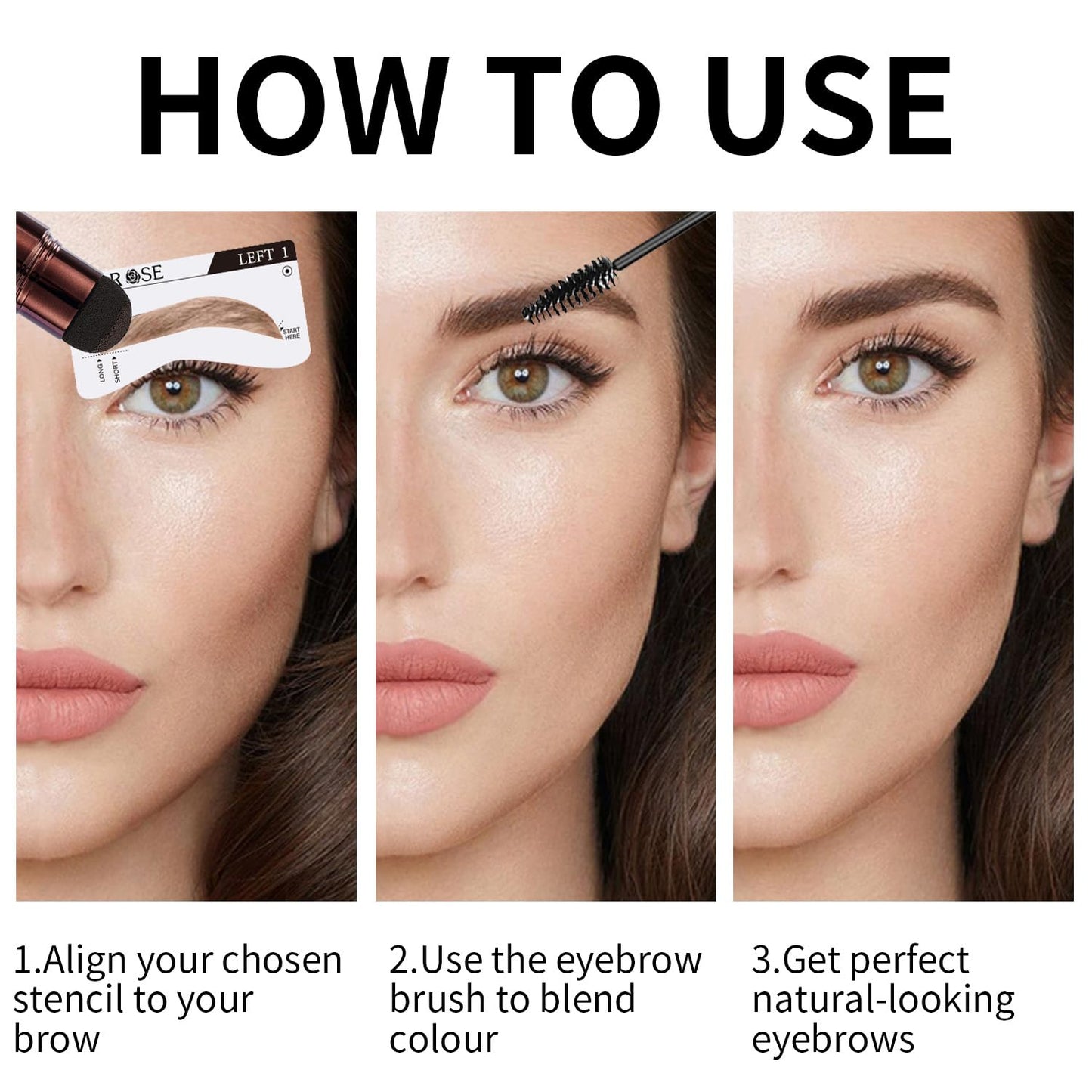 Eyebrow Stencils, ALLROSE Eyebrow Stamp Stencil Kit Perfect Eyebrow Waterproof Eye Brow Stamp Stencil Kits, Eyebrow Kit for Women with 20PCS Brow Shaping Kit Eyebrow Tinting Kit, Blonde