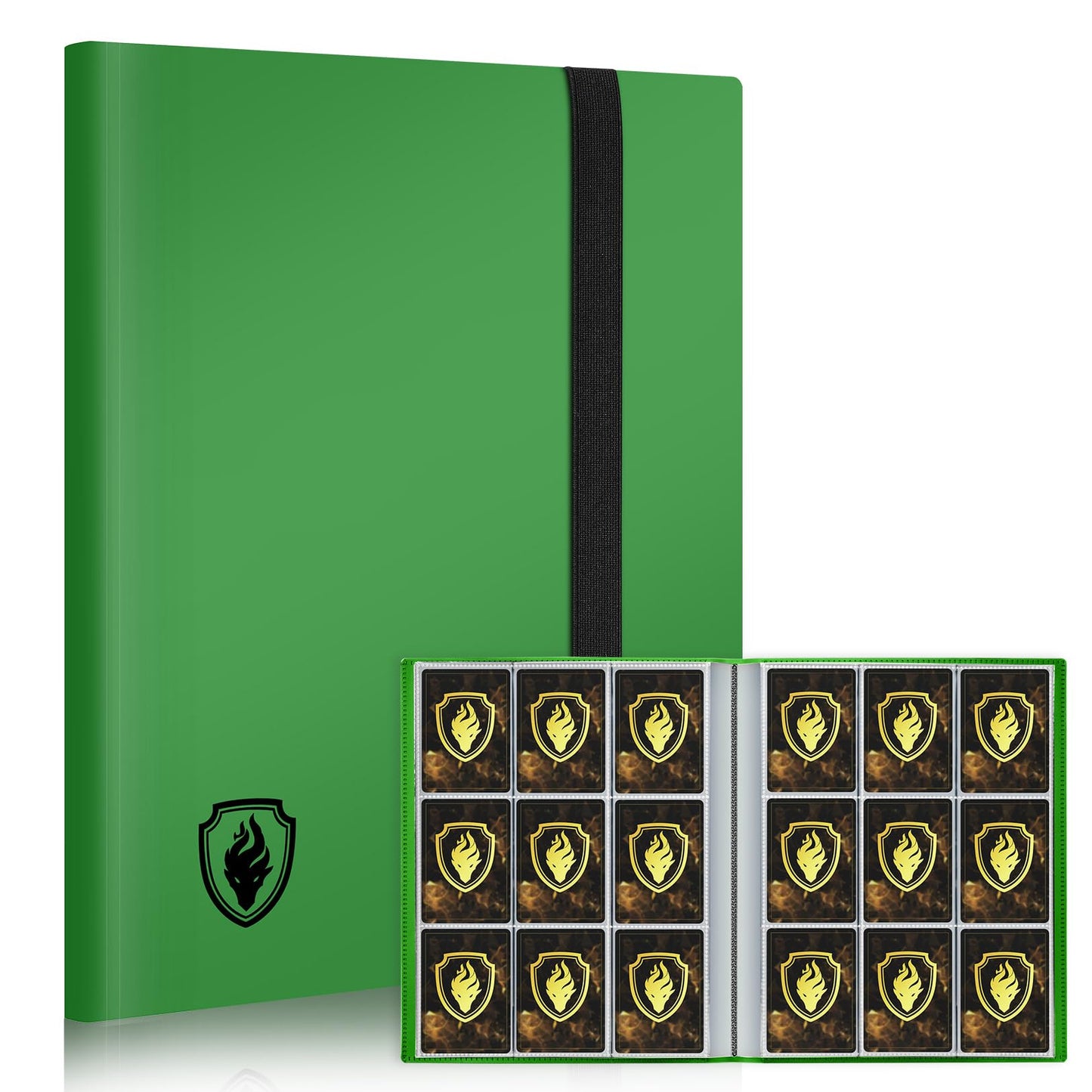 Card Binder 9 Pocket, Fabmaker 396 Pockets Trading Card Binder, Premium Collector Card Album for Standard Cards, Side Loading Card Collection Folder for MTG, TCG, Game Cards, Sport Cards, Green