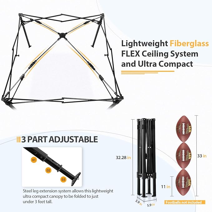 EAGLE PEAK Flex Ultra Compact 4x4 Pop-up Canopy, Sun Shelter, Changing Room, Portable Privacy Canopy Cabana for Pool, Fashion Photoshoots, or Camping, 4x4 ft, Light Blue