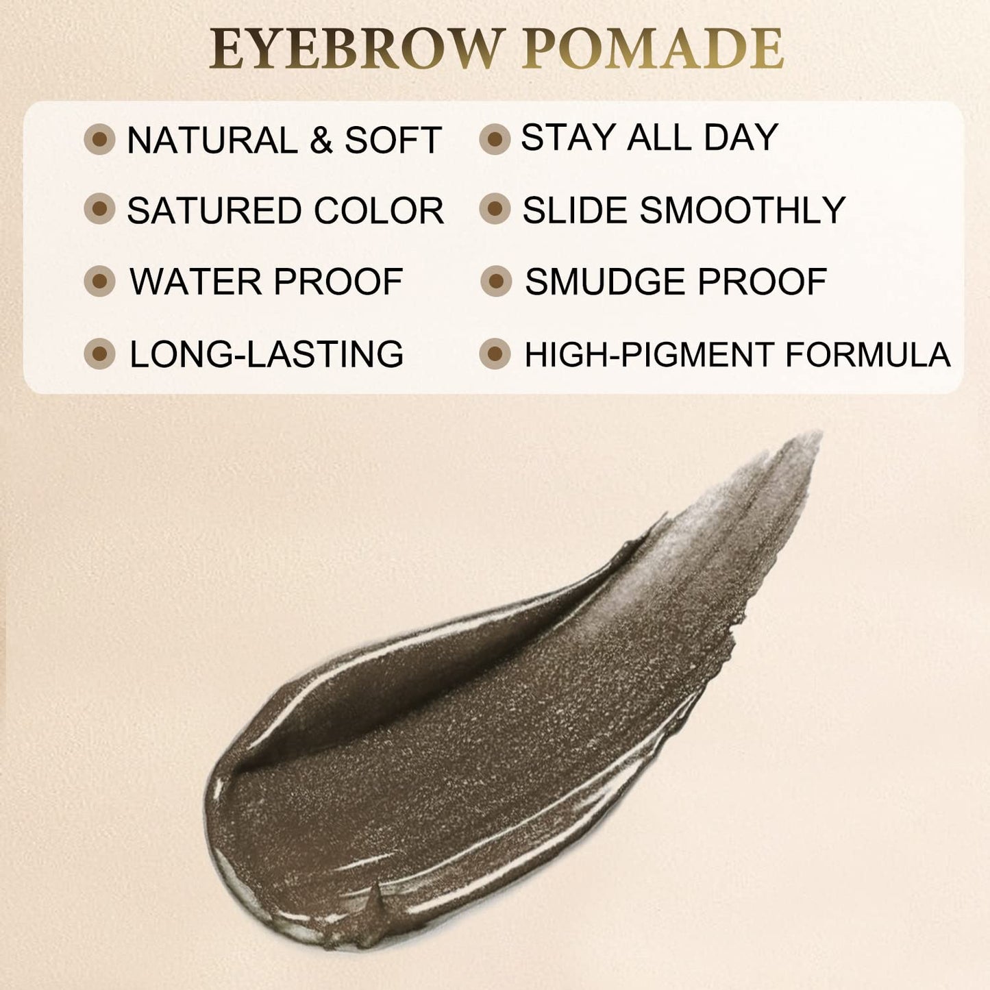 LAVONE Eyebrow Stamp Stencil Kit - Brow Stamp Trio with Waterproof Pencil, Pomade, 20 Stencils, Dual-ended Brush and Sponge Applicator - Ebony