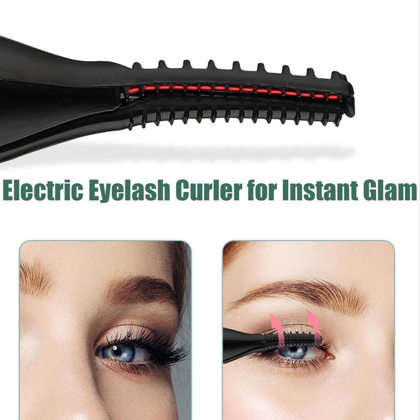 Electric Eyelash Curlers, 2025 New Heated Eyelash Curler, Eyelash Curler for Women, with 8s Fast Heating, 3 Adjustable Temperatures, USB Rechargeable for Long-Lasting Curls (2Pcs White)