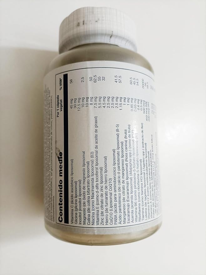 SOLARAY Liposomal Multivitamin for Men & Women, High Potency, Enhanced Absorption Vitamin C, Vitamin D, Biotin, Methyl B-12, Odor Neutral & Gentle Digestion, 30 Servings, 60 VegCaps