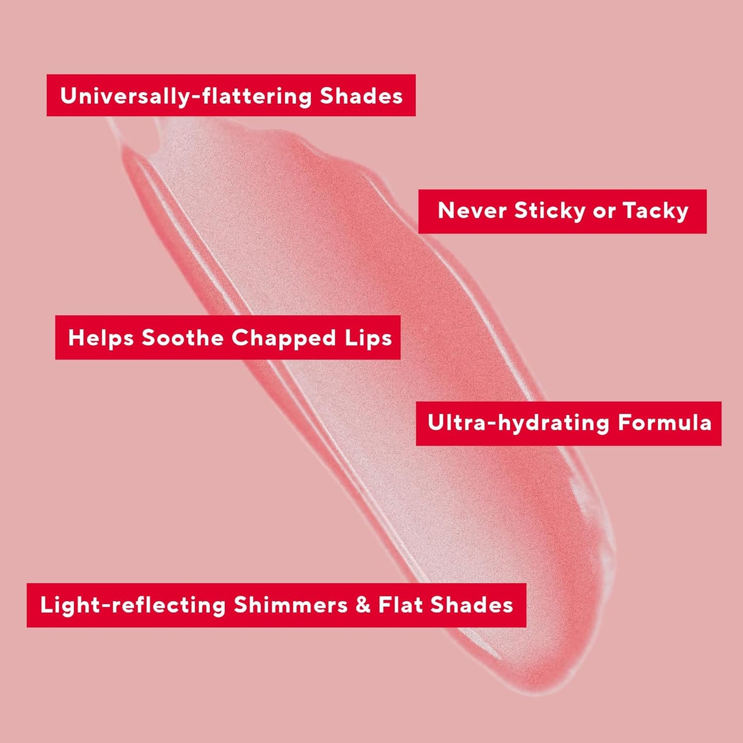 Mirabella Luxe Advanced Lip Gloss, Hydrating Non-Sticky High-Shine Lip Gloss for Women, Infused with Vitamin E & Jojoba Oil, Long-Lasting & Cruelty-Free - Lustre (Light Peach Nude)