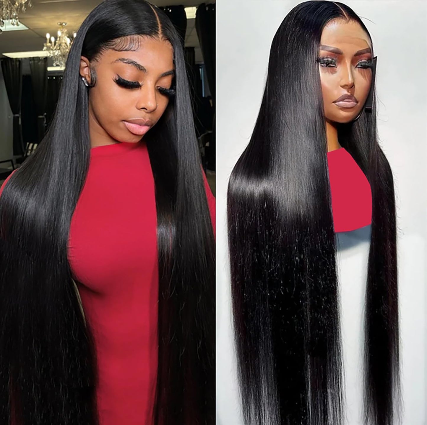 Btomar 28 Inch 13x6 Lace Front Wigs Human Hair Pre Plucked Straight HD Transparent Lace Front Wigs Human Hair 200 Density 13x6 Straight Lace Frontal Wigs Human Hair Wigs for Women (28 Inch)