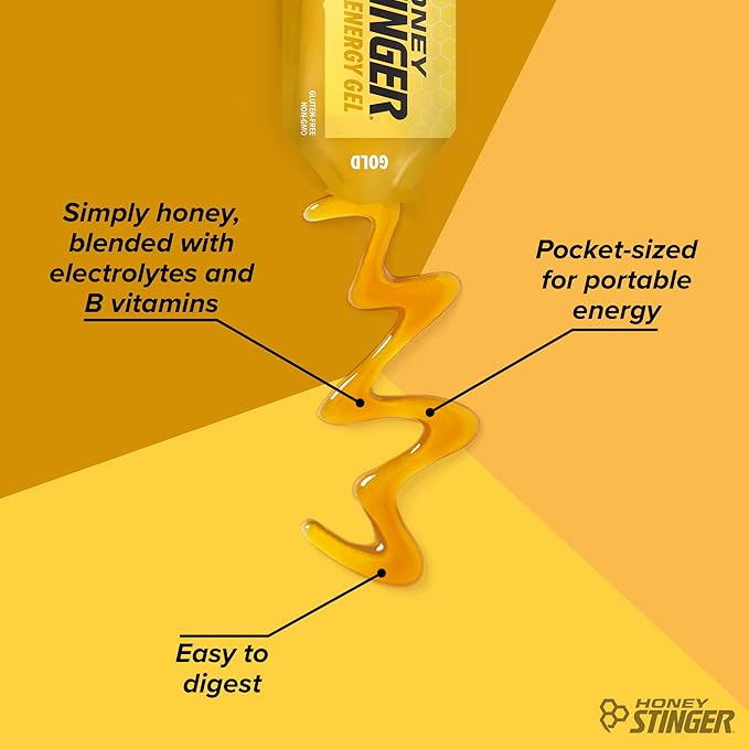 Honey Stinger Energy Gel Variety Pack | 5 Packs Each of Gold and Organic Fruit Smoothie | Gluten Free & Caffeine Free | For All Exercises | Sports Nutrition for Home & Gym, Pre and Mid Workout