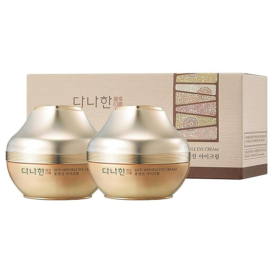Bon Yeon Jin Korean Red Ginseng Eye Cream Duo Set - Anti-Aging Treatment for Dark Circles Fine Lines with Ceramide and Shea Butter, Intensive Skincare, 1.01 oz.