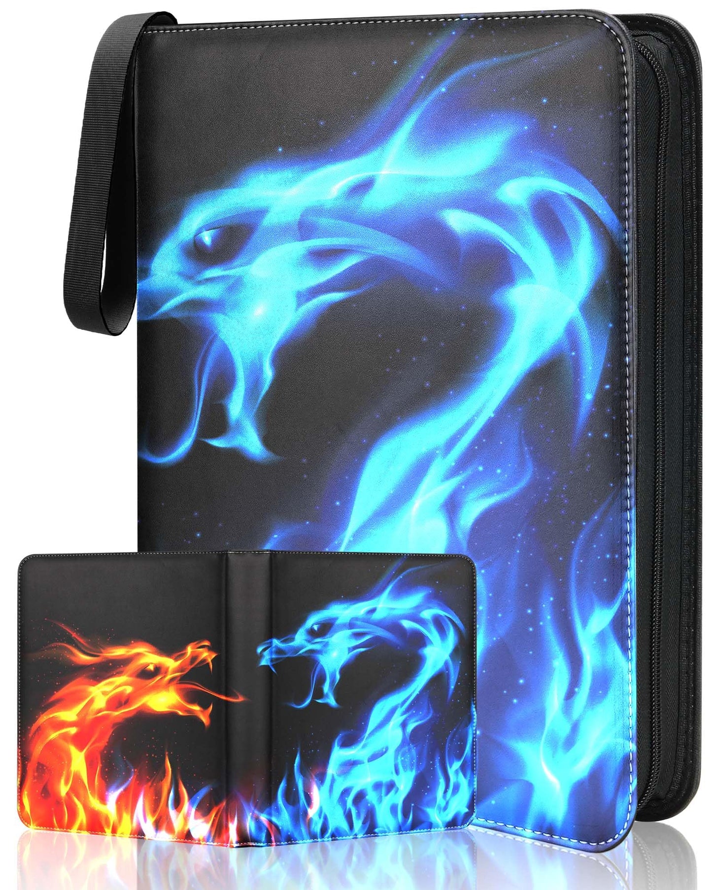 Winsing 1000+ Pockets Card Binder, Premium 9 Pocket Trading Card Binder Cards, 3 Ring Card Album Folder for TCG, CCG, MTG, YuGiOh, Baseball Cards, Sports Cards - Black