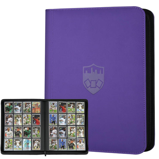 Trading Card Binder 16 Pocket, GERMUN PU Cover Card Binder for 1000+ Cards, Premium Trading Card Holder Folders, Double Sided Pocket Card Album for MTG, TCG (Purple)