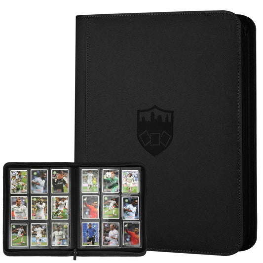Trading Card Binder 9 Pocket, GERMUN PU Cover Card Binder for 360 Cards, Premium Trading Card Holder Folders, Double Sided Pocket Card Album for MTG, TCG (Black)