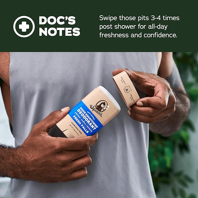Dr. Squatch Natural Deodorant for Men - Odor-Squatching Aluminum Free - Fresh Falls & Summer Citrus (2.65 oz, 2-Pack)