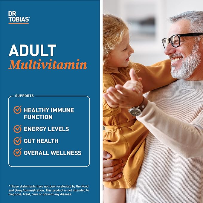 Dr. Tobias Adult Multivamin & Oregano and Caprylic Acid Supports Energy, Immune & Intestinal Health, Gut Flora Balance Complex, 42 Fruits & Vegetables with Probiotics & Herbs for Men & Women