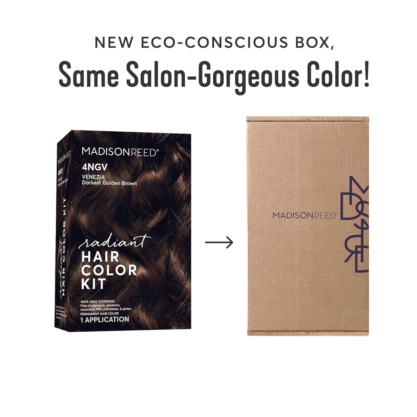 Madison Reed Radiant Hair Color Kit | 4NGV Darkest Golden Brown with Warm Tones (Venezia Brown) for 100% Gray Hair Coverage | Dimensional Permanent Hair Dye | PPD-Free & Ammonia-Free | 2 Pack