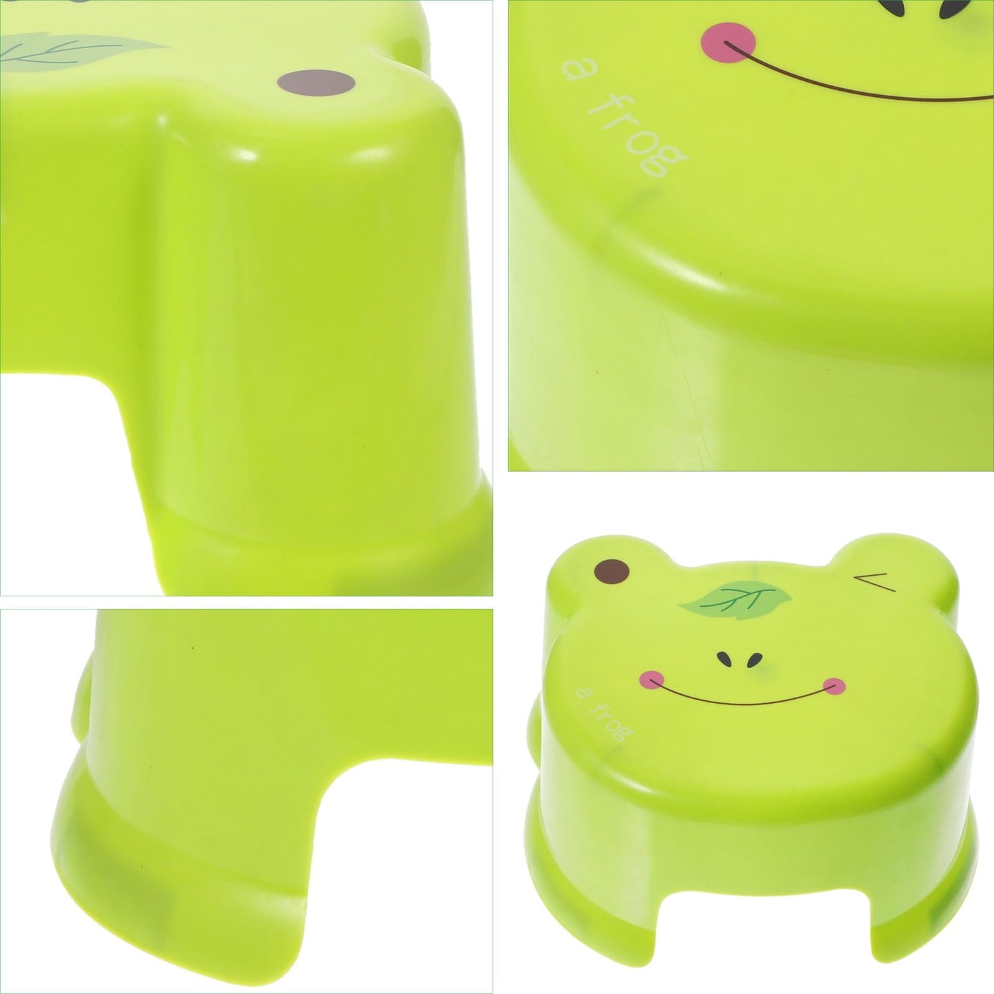 BESTONZON Foot Stools Small Green Stackable Plastic Stool for Bedroom Use 1Set