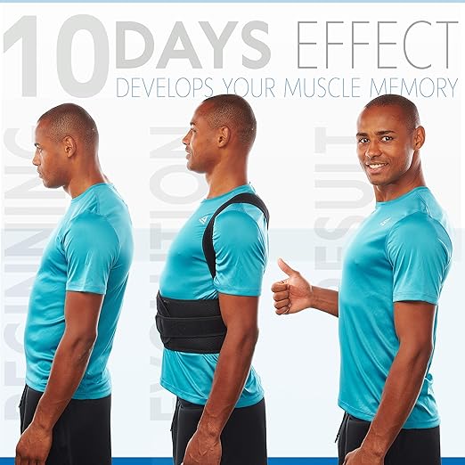 Back Brace Posture Corrector for Men and Women - Adjustable Posture Brace for Upper and Lower Back Pain Relief - Muscle Memory Support Straightener (Medium)