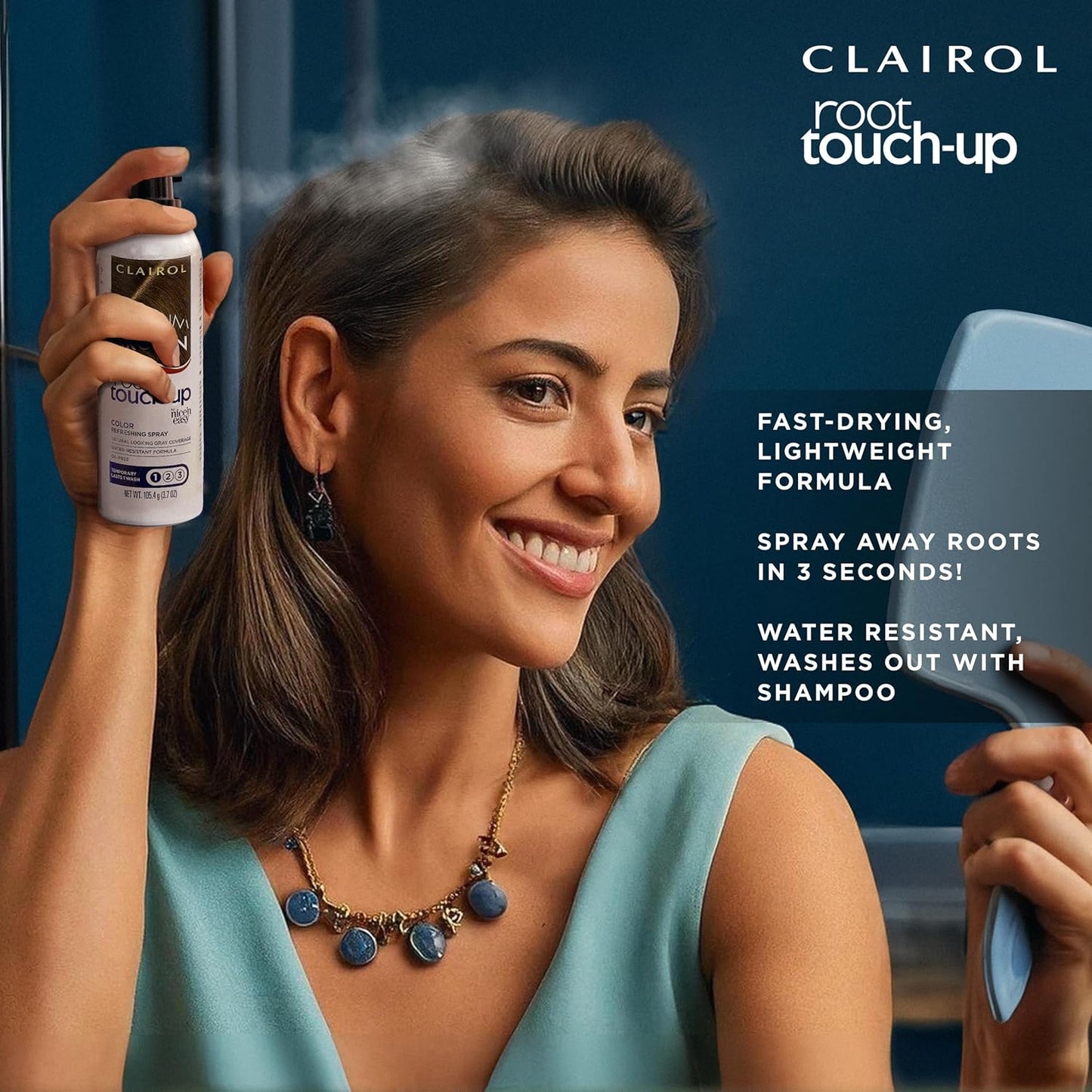 Clairol Root Touch-Up by Nice'n Easy Temporary Hair Coloring Spray, Dark Brown Hair Color, Pack of 1