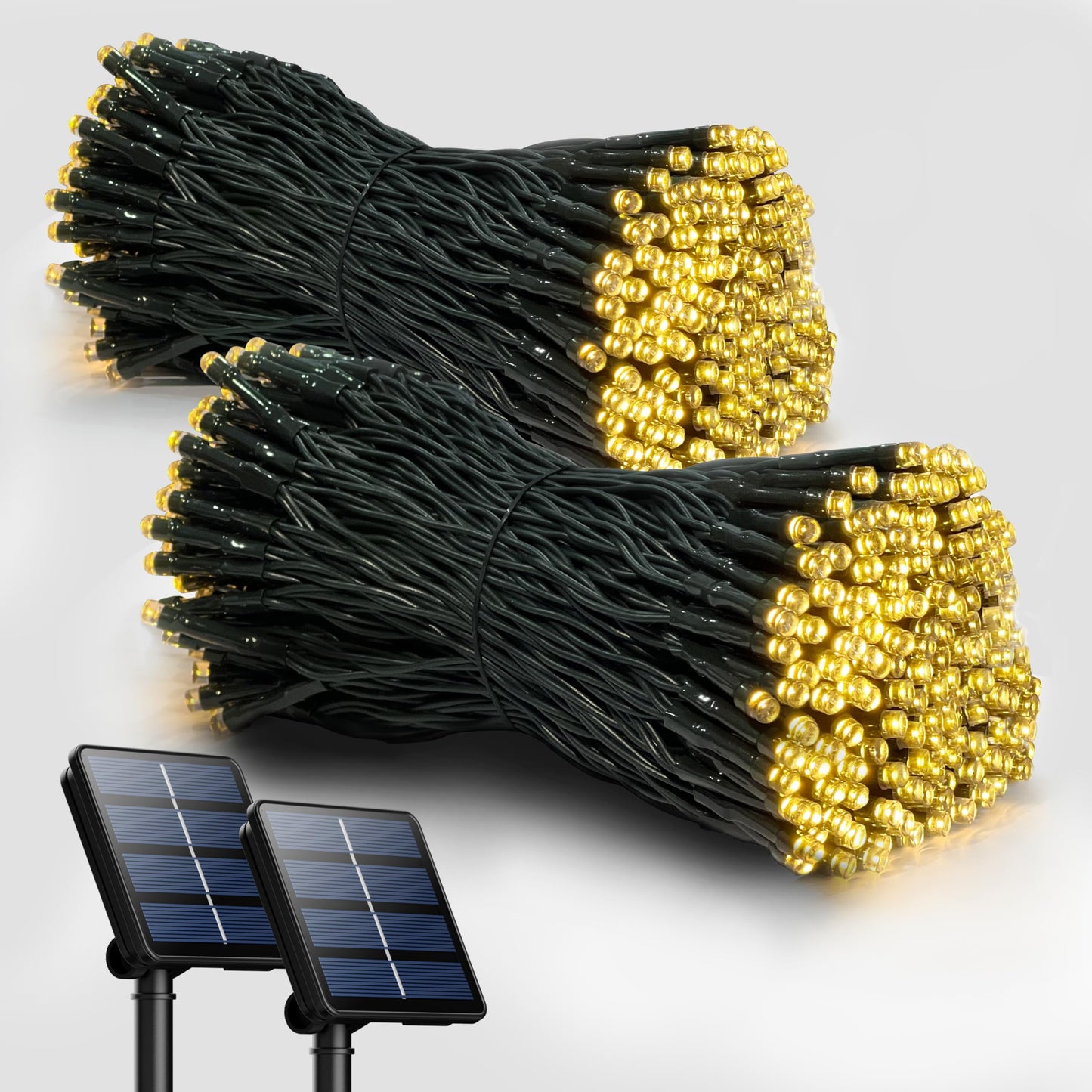 Selarlyt 2 Pack Solar String Lights for Outside, 72FT 200 LED Solar Christmas Lights Outdoor with 8 Lighting Modes, IP65 Waterproof Solar String Lights Outdoor for Garden Party Tree Decor,Warm White