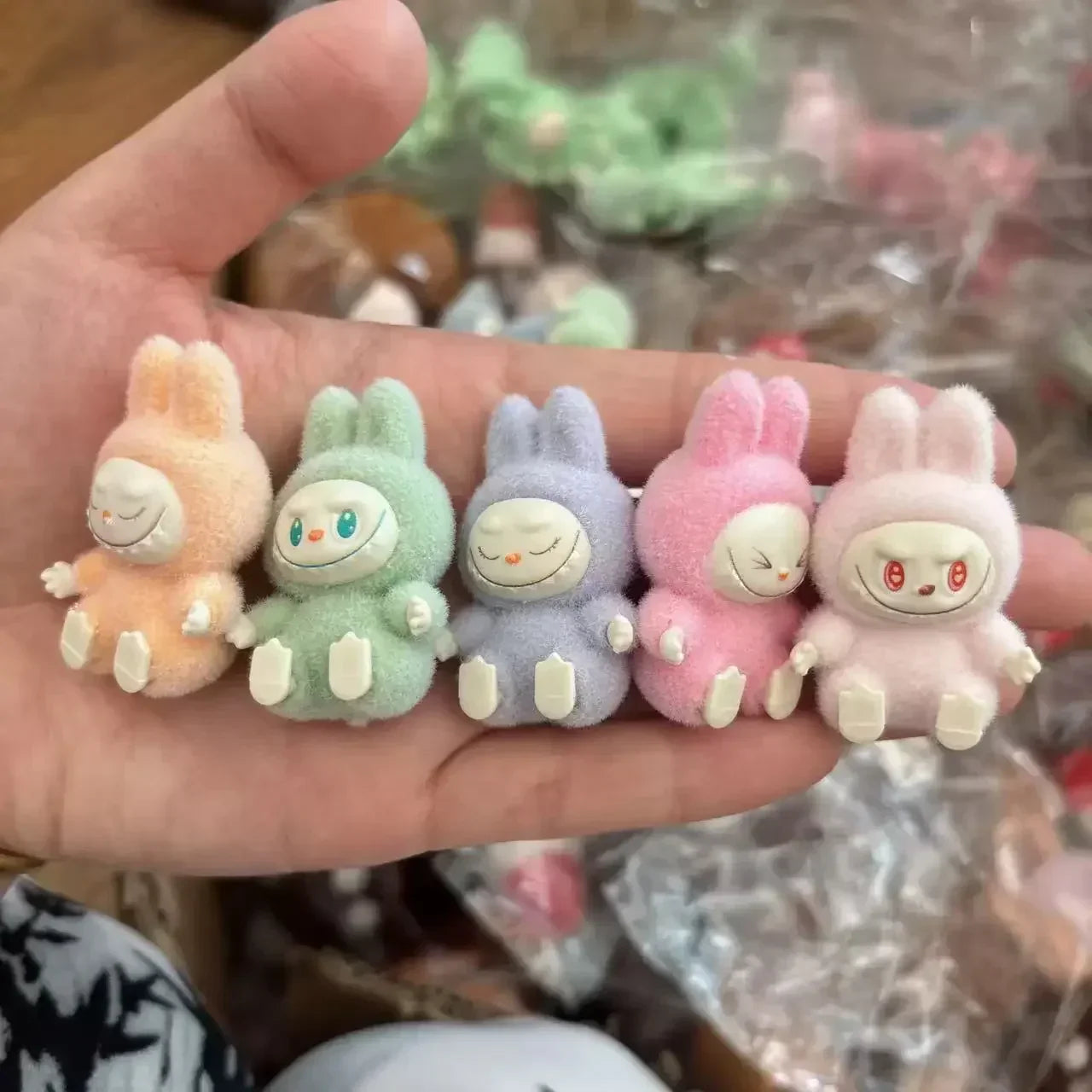 New Mini Labubu Sitting Posture Action Figure Dolls