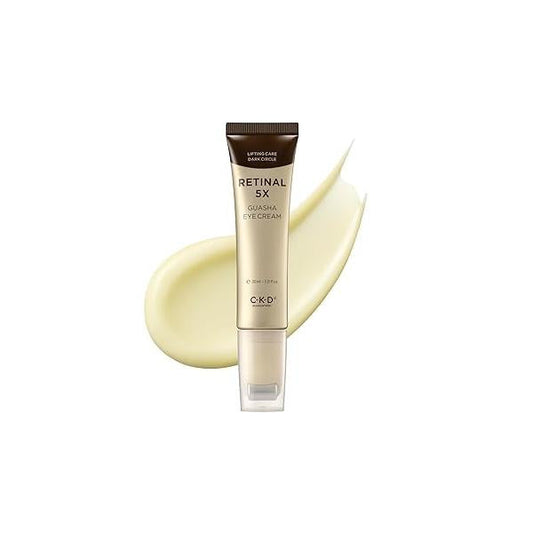 CKD Retinal 5X Gua Sha Eye Cream - Anti-Aging Moisturizer for Wrinkles, Dark Circles & Puffiness - Firming Hydrating Under Treatment with Collagen. Korean Skincare. 1.01 fl oz.